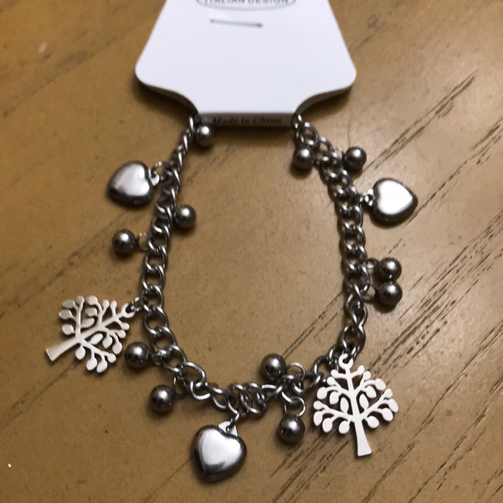 Stainless steel bracelet with charms